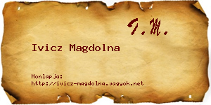 Ivicz Magdolna névjegykártya