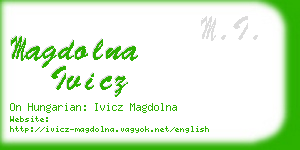 magdolna ivicz business card